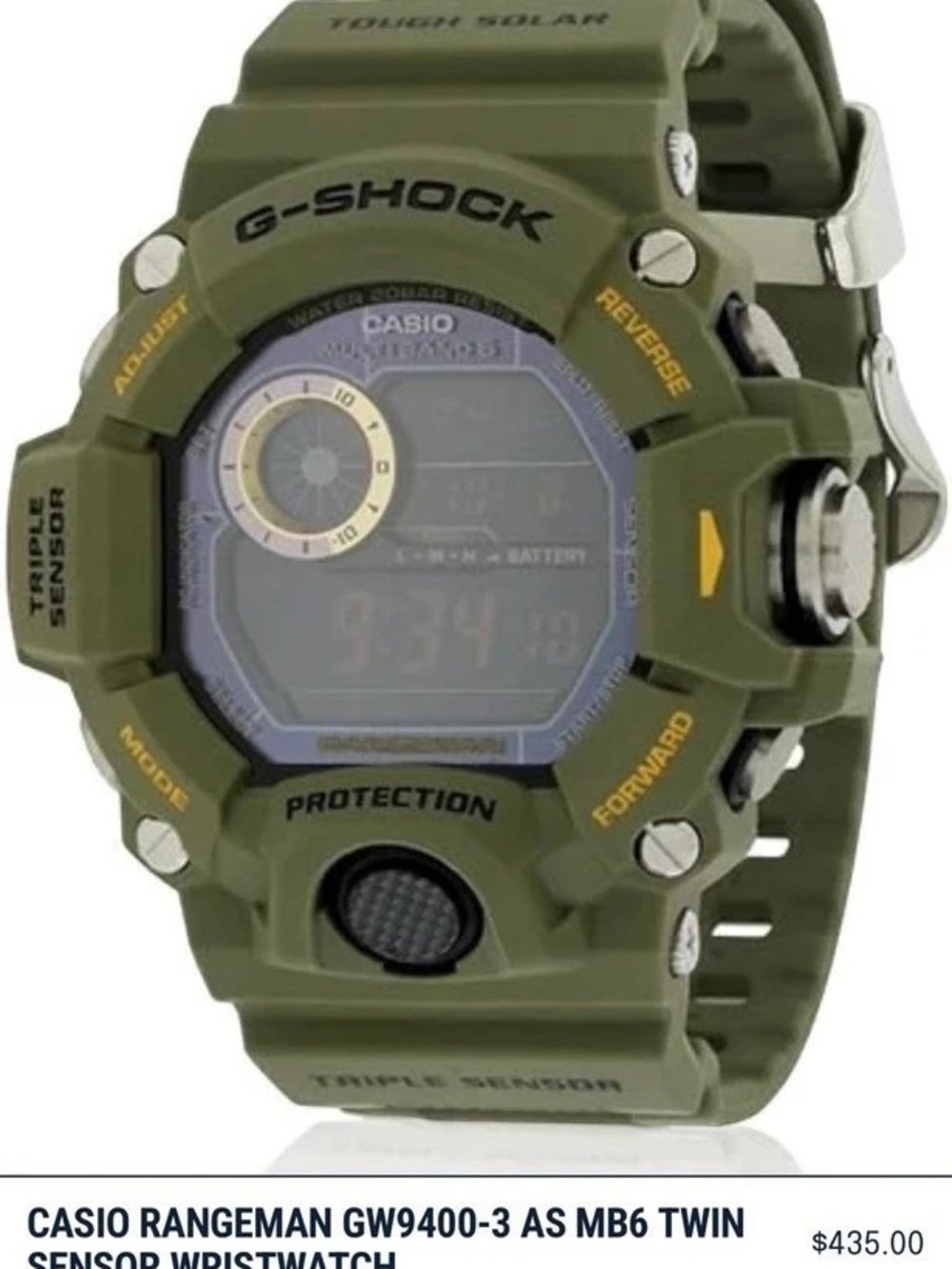 Casio Rangeman GW9400-3 Green Watch